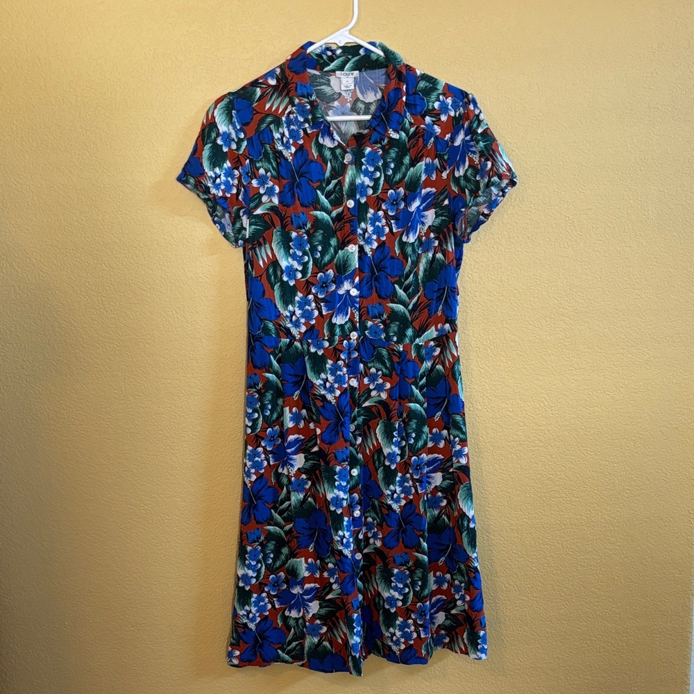 J. Crew Vibrant Floral Midi Dress